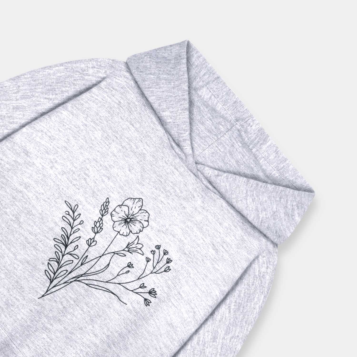 Grey Floweral Hoodie